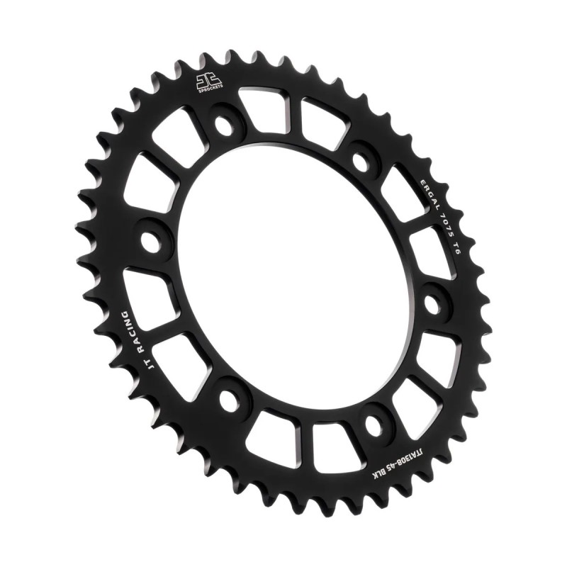 corona moto jt sprockets 45 dientes p 520 aluminio negro jta1308 45blk