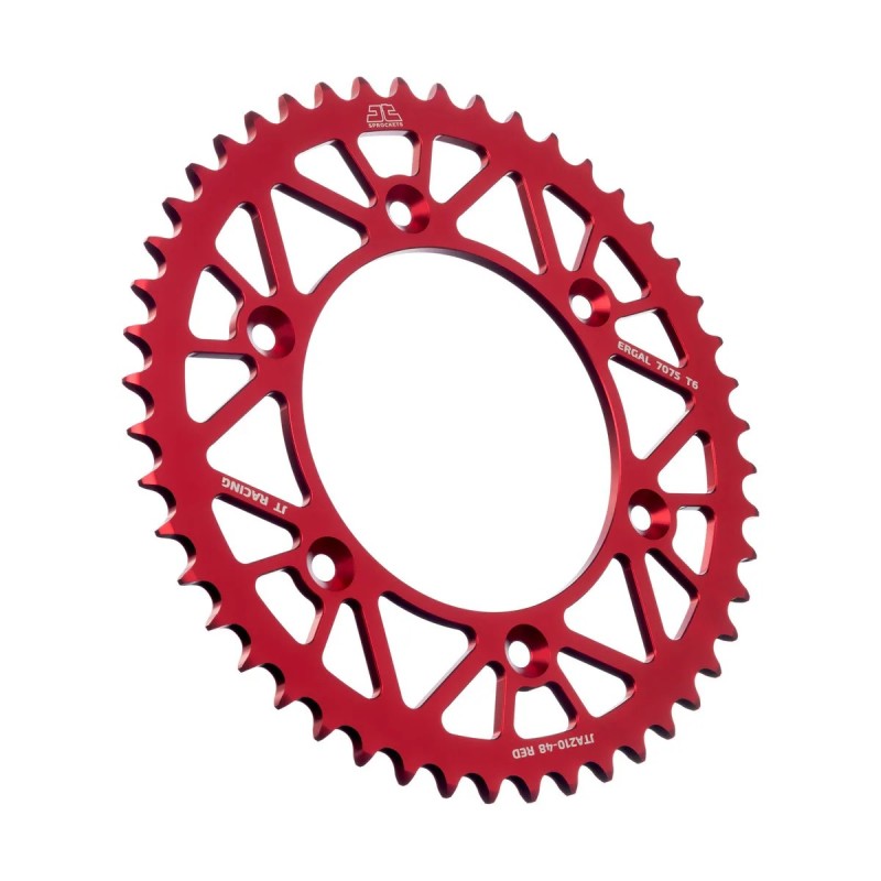 corona moto jt sprockets de aluminio de 48 dientes jta210 48red