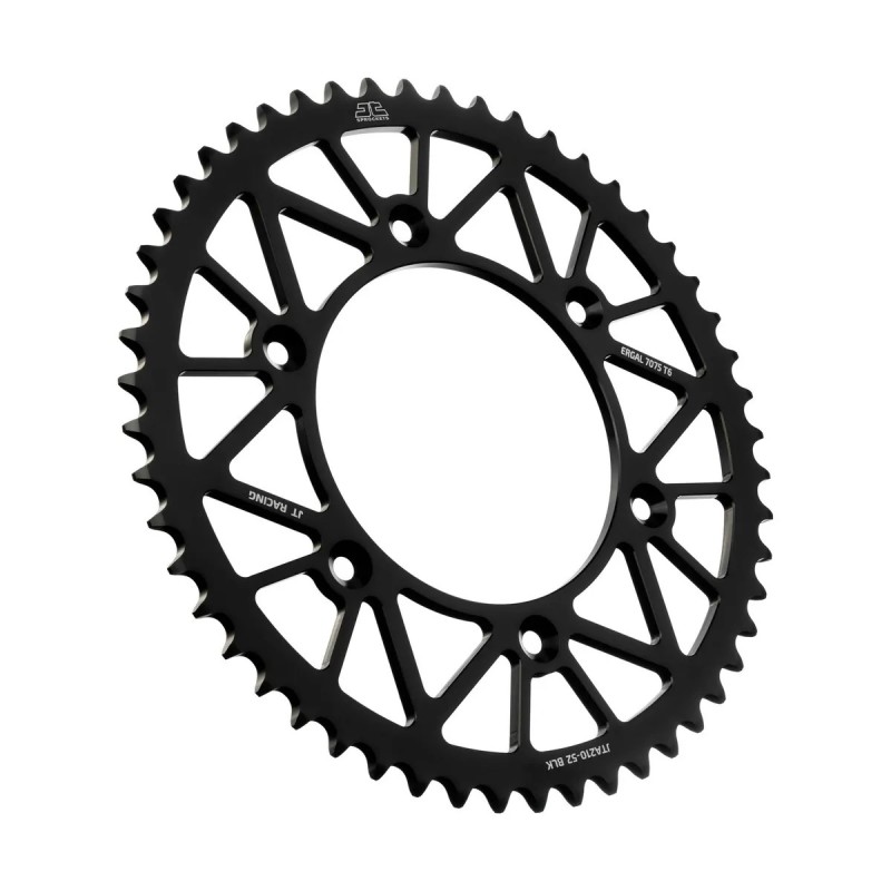 corona moto jt sprockets 52 dientes p 520 aluminio negro jta210 52blk