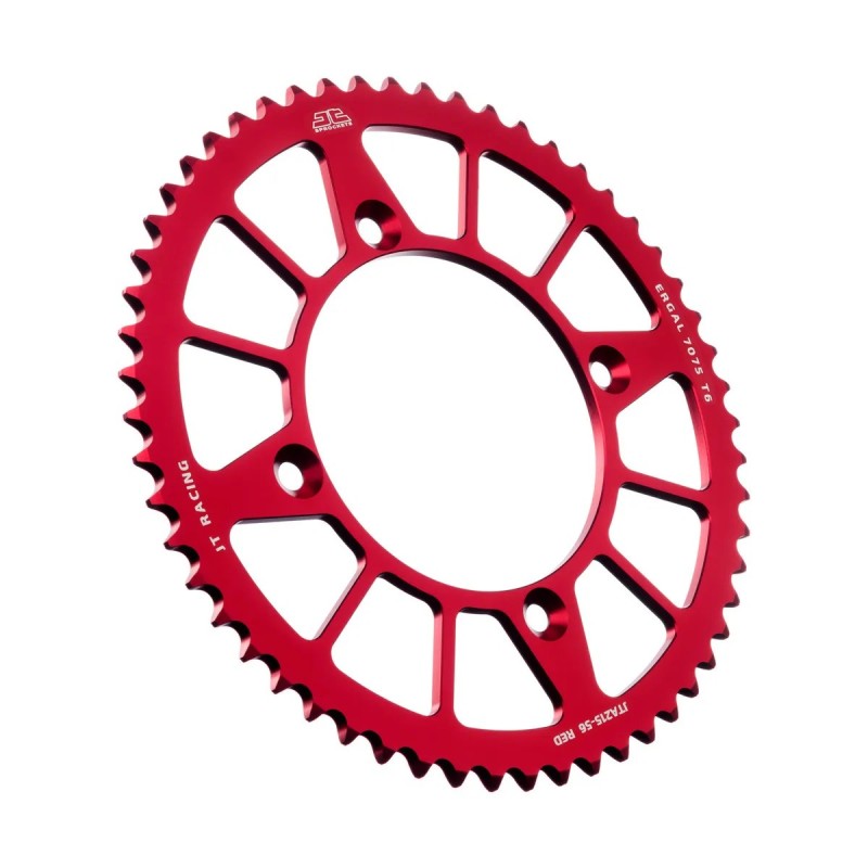 corona moto jt sprockets de aluminio de 56 dientes jta215 56red