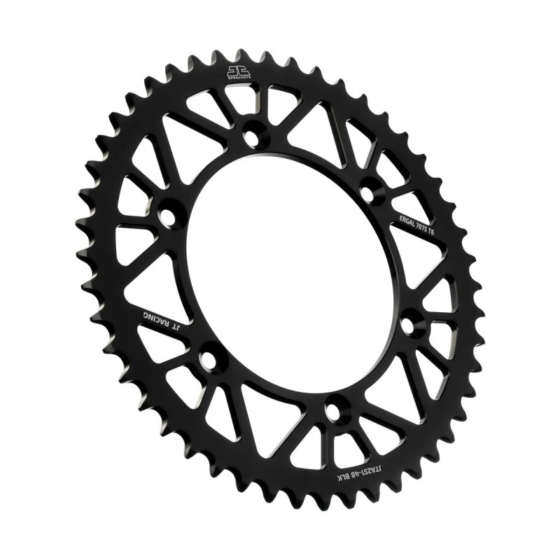 corona moto jt sprockets 48 dientes p 520 aluminio negro jta251 48blk
