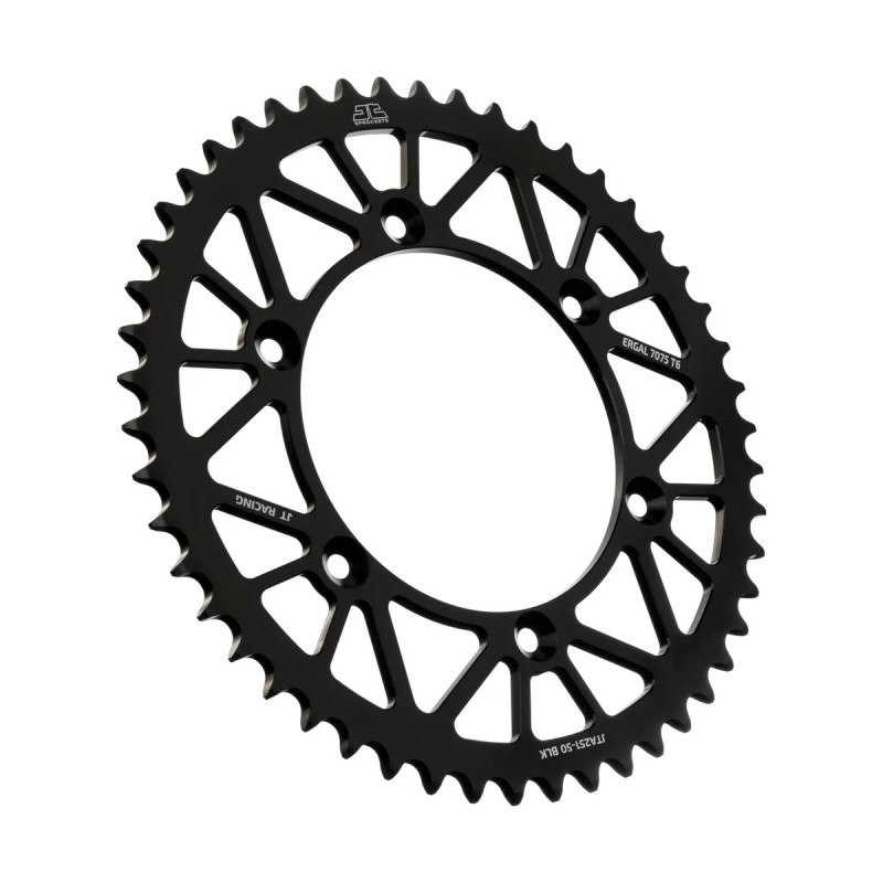 corona moto jt sprockets de aluminio de 50 dientes jta251 50blk
