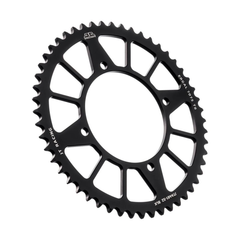 corona moto jt sprockets de aluminio de 52 dientes jta461 52blk