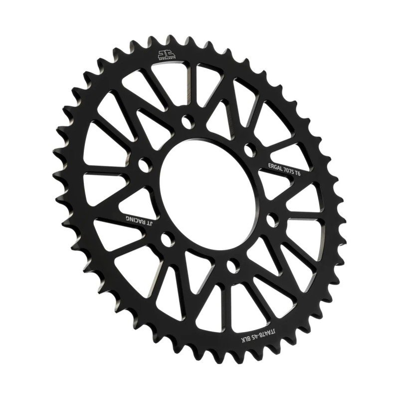corona moto jt sprockets 45 dientes p 520 aluminio negro jta478 45blk