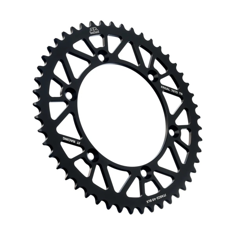 corona moto jt sprockets 49 dientes p 520 aluminio negro jta822 49blk