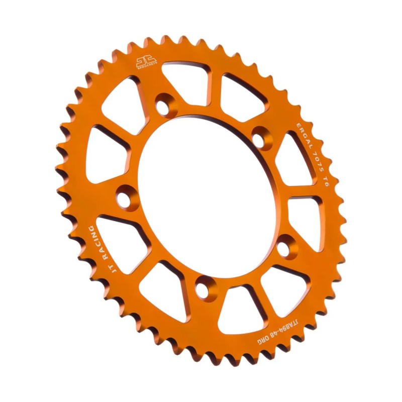 corona moto jt sprockets 48 dientes p 520 aluminio naranja jta894 48or