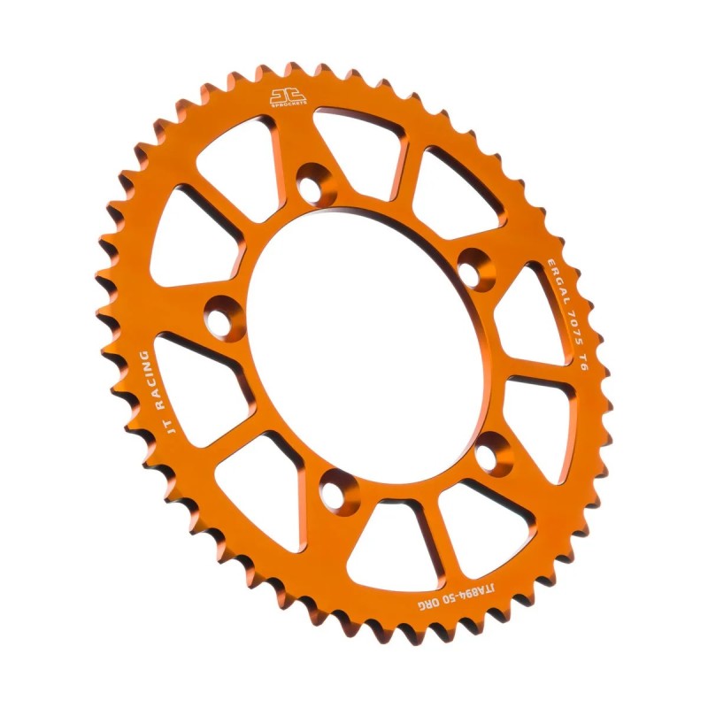 corona moto jt sprockets 50 dientes aluminio naranja jta894 50org