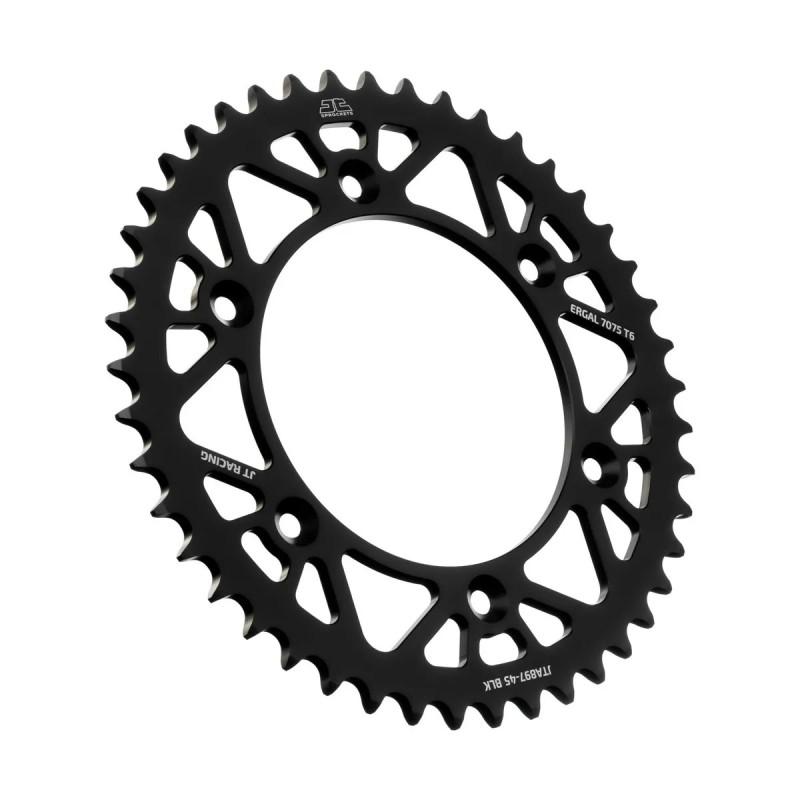 corona moto jt sprockets 45 dientes p 520 aluminio negro jta897 45blk
