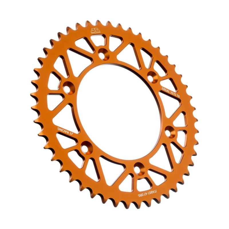 corona moto jt sprockets 47 dientes aluminio naranja jta897 47org