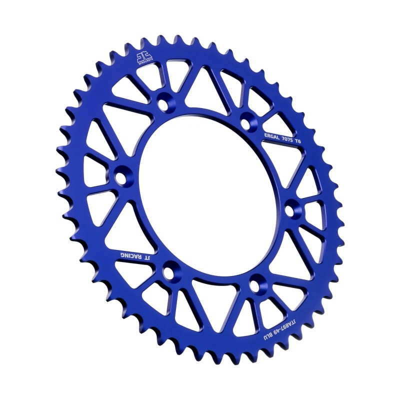 corona moto jt sprockets de aluminio de 49 dientes jta897 49blu