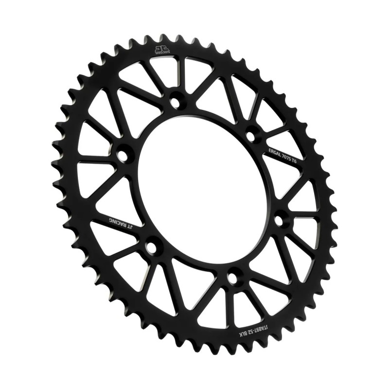 corona moto jt sprockets 52 dientes p 520 aluminio negro jta897 52blk