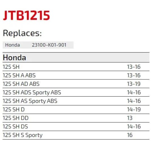 correa de kevlar honda sh jt