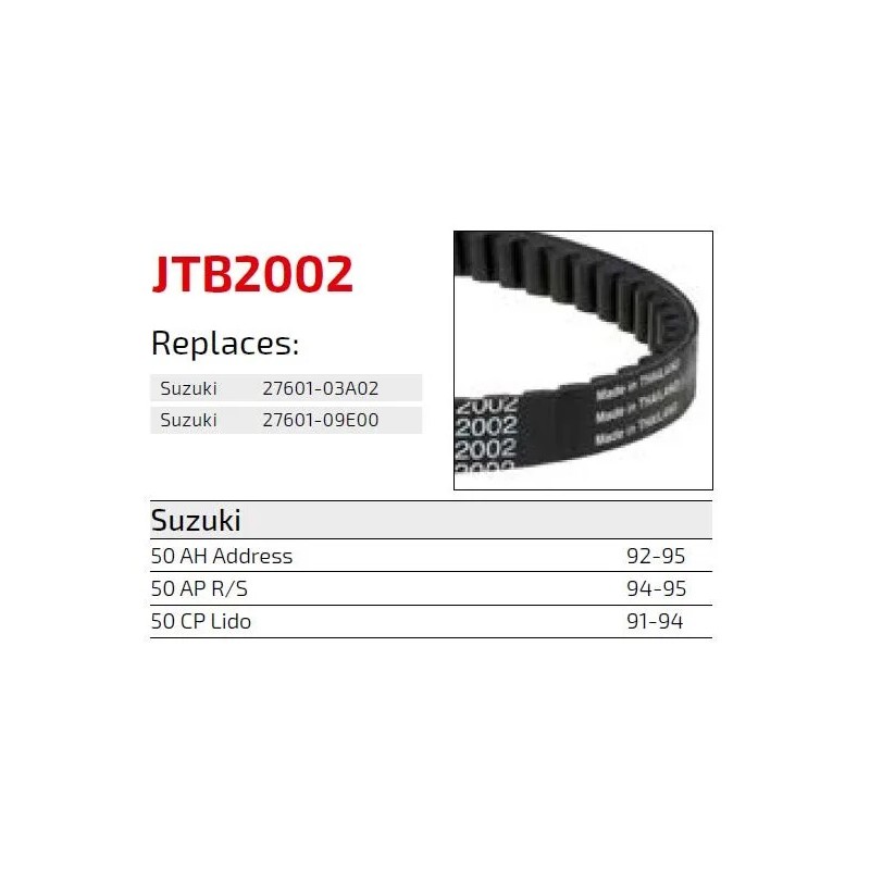 correa de transmision moto jt sprockets premium jtb2002