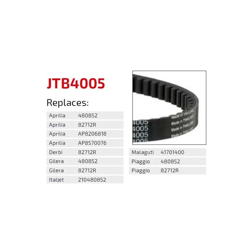 correa de transmision moto jt sprockets premium jtb4005