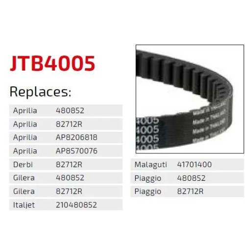 correa de transmision moto jt sprockets premium jtb4005