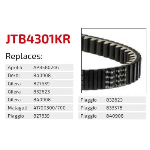 correa moto jt kevlar piaggio premium jtb3201kr