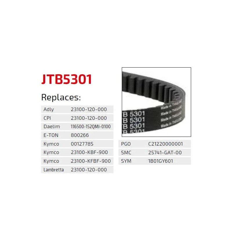 correa de transmision moto jt sprockets premium jtb5301