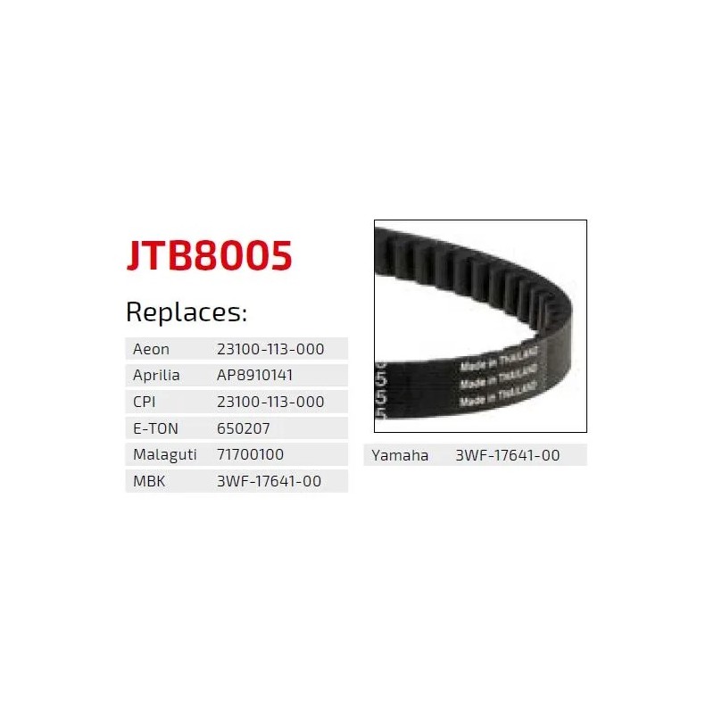 correa de transmision moto jt sprockets premium jtb8005