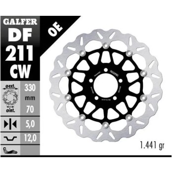 disco freno moto galfer flotante wave completo 330