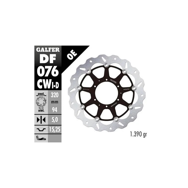 disco freno moto flotante galfer wave 320x5m df076