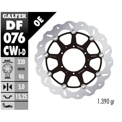 disco freno moto flotante galfer wave 320x5m df076