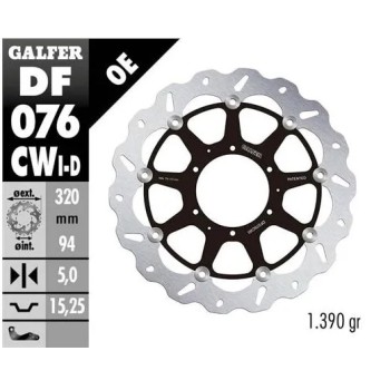disco freno moto flotante galfer wave 320x5m df076