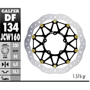disco freno moto galfer wave flotante df134jcw160g