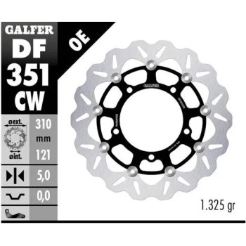 disco freno moto galfer wave flotante completo df3