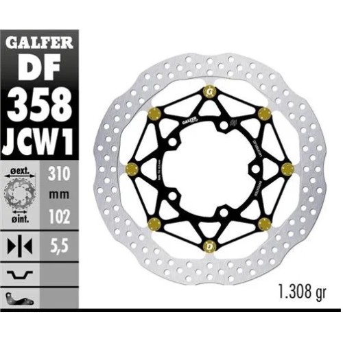 disco freno moto galfer wave flotante df358jcw1g03