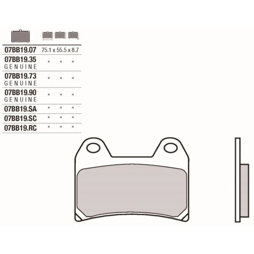pastillas de freno moto brembo sinterizadas 07bb19sa