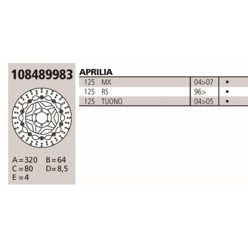 disco brembo genuine aprilia 125 rs tuono 108489983