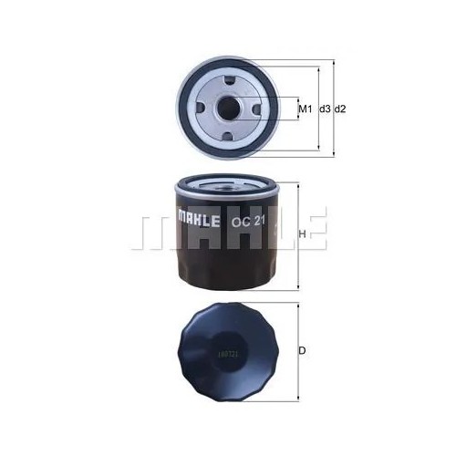filtro de aceite mahle oc21