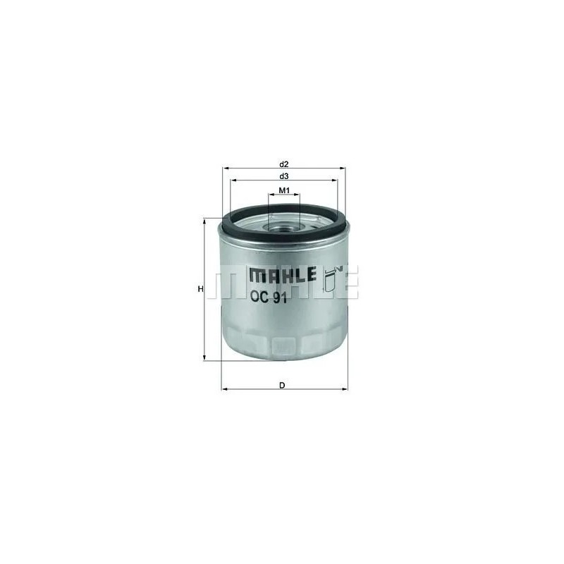 filtro de aceite mahle oc91d1