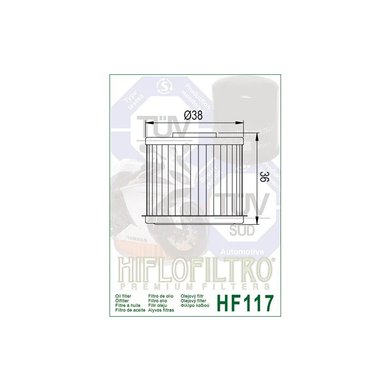 filtro de aceite hiflofiltro hf117