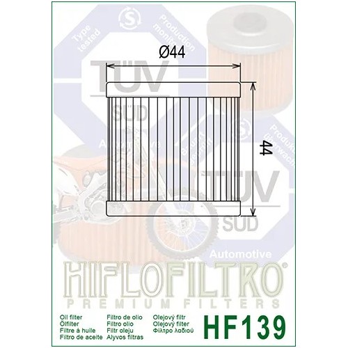 filtro de aceite hf 139 hiflofiltro