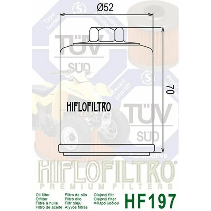 filtro de aceite hiflofiltro hf197