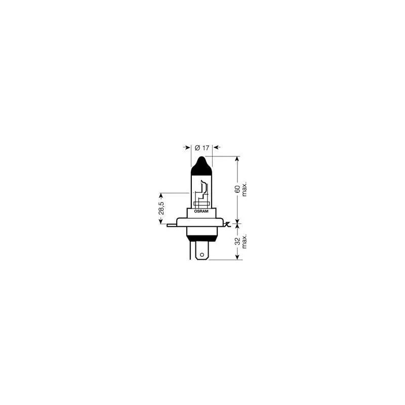 lampara faro de carretera osram h4 12v 60 55w 3200k halogena