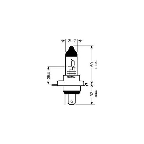lampara faro de carretera osram h4 12v 60 55w 3200k halogena