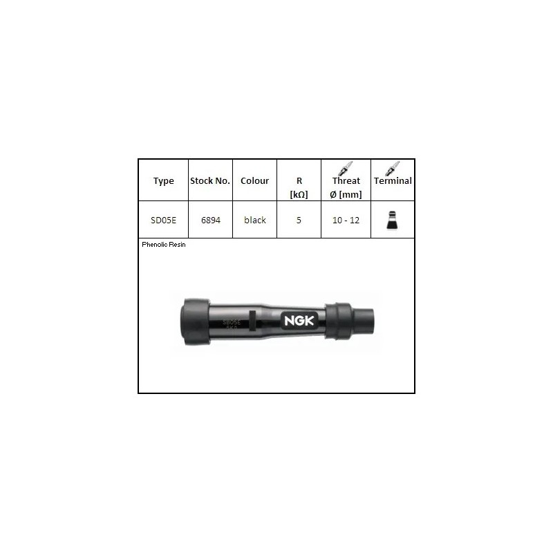 pipa bujia de moto ngk 92549 sd05em