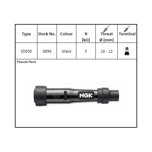 pipa bujia de moto ngk 92549 sd05em