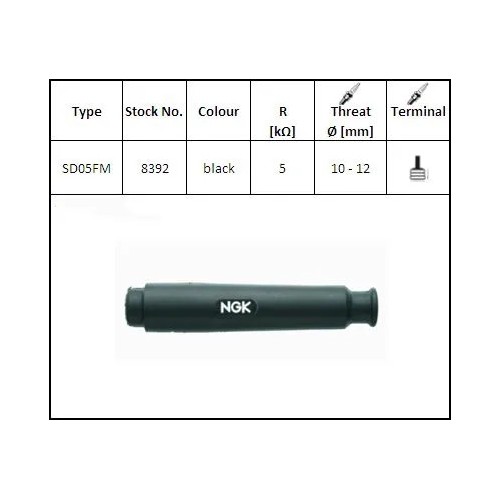 pipa bujia de moto ngk 8392 sd05fm