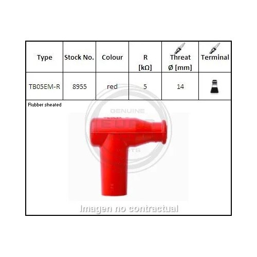 pipa bujia de moto ngk 8955 tb05emr