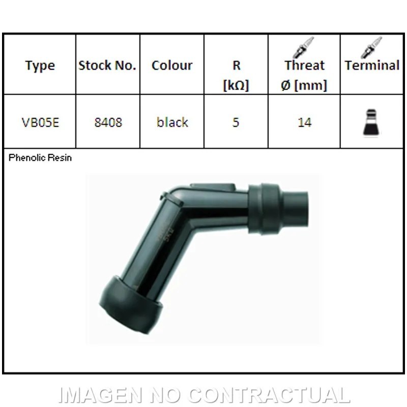 pipa bujia de moto ngk 8408 vb05e