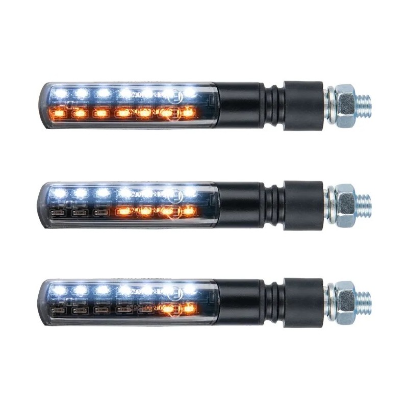 intermitentes moto led secuenciales con luces de dia delanteros oxford nightslider