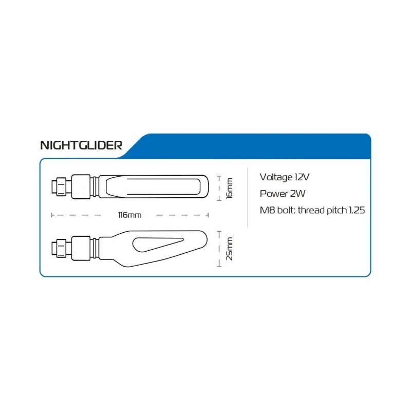 intemitentes led moto secuenciales incluyen resistencias oxford nightglider