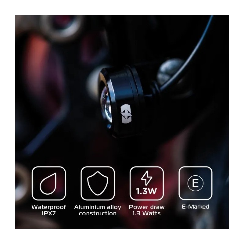 luz delantera auxiliar moto aluminio oxford front run light