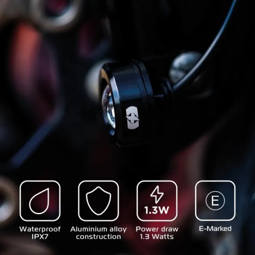 luz delantera auxiliar moto aluminio oxford front run light