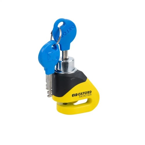 candado de disco oxford xd5 amarillo negro lk205