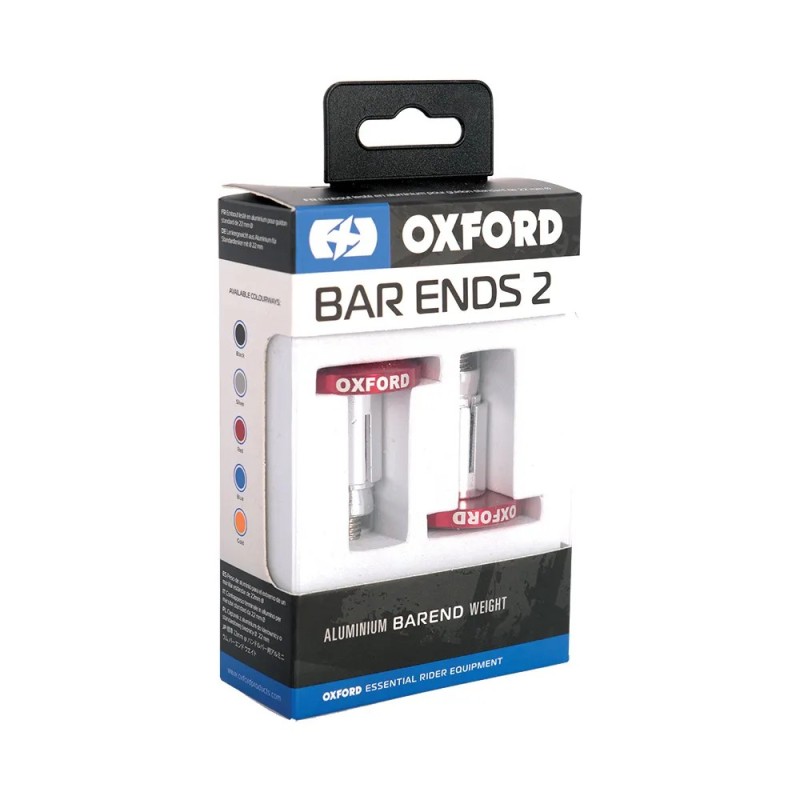 contrapesos de manillar oxford bar ends 2 color rojo ox595