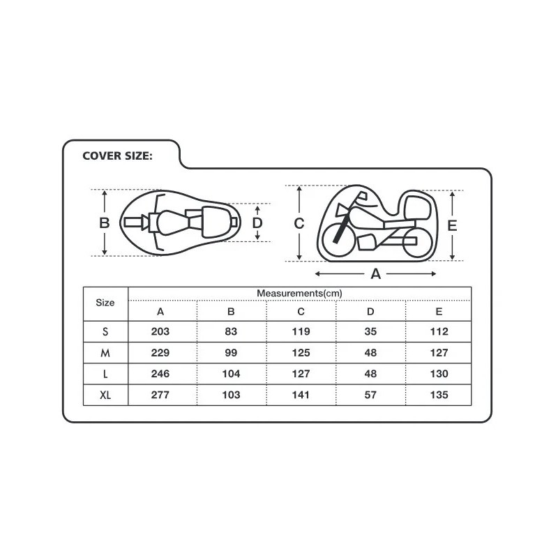 funda para moto oxford aquatex topbox talla m cv203